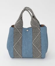 BPCGD53150 MK MICHEL KLEIN BAG(MK ミッシェルクラン バッグ) [2WAY/インバッグ付き]ヘリンボーンハンドルミニトートバッグ ネイビー