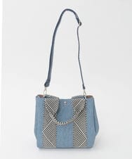 BPCGD53150 MK MICHEL KLEIN BAG(MK ミッシェルクラン バッグ) [2WAY/インバッグ付き]ヘリンボーンハンドルミニトートバッグ ネイビー