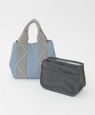 BPCGD53150 MK MICHEL KLEIN BAG(MK ミッシェルクラン バッグ) [2WAY/インバッグ付き]ヘリンボーンハンドルミニトートバッグ ネイビー
