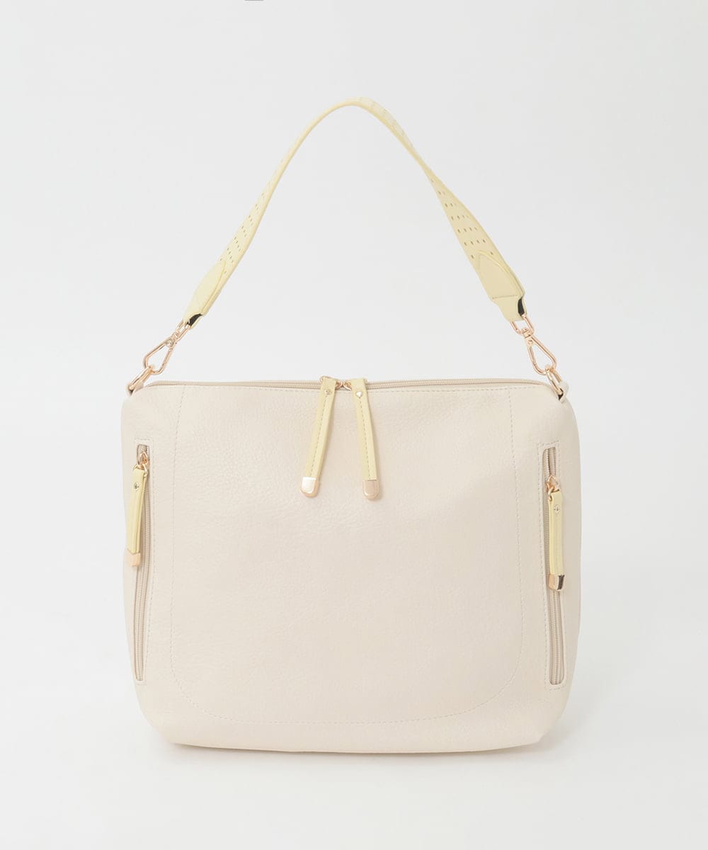 BPCGD62140 MK MICHEL KLEIN BAG(MK ミッシェルクラン バッグ) [2WAY]合成皮革パンチングワンショルダースクエアバッグ ブラウン