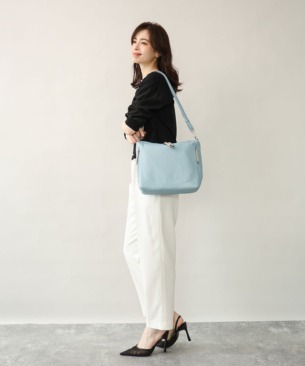 BPCGD62140 MK MICHEL KLEIN BAG(MK ミッシェルクラン バッグ) [2WAY]合成皮革パンチングワンショルダースクエアバッグ ブラウン