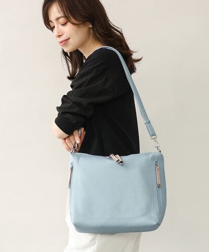 BPCGD62140 MK MICHEL KLEIN BAG [2WAY]合成皮革パンチングワンショルダースクエアバッグ