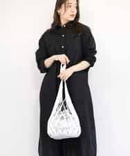 BPCGM39130 MK MICHEL KLEIN BAG(MK ミッシェルクラン バッグ) 巾着付きネットバッグ アイボリー