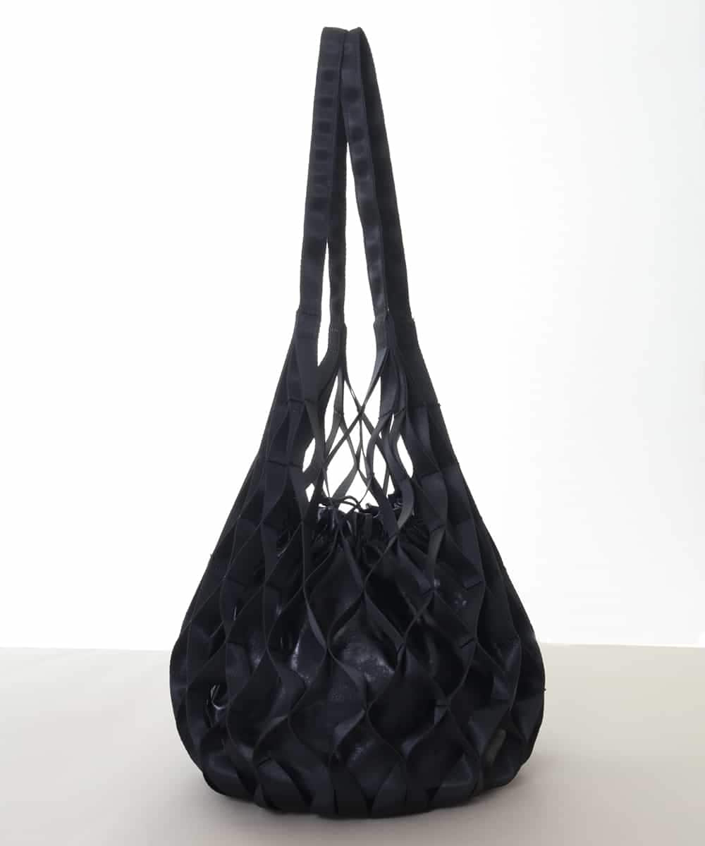 BPCGM39130 MK MICHEL KLEIN BAG(MK ミッシェルクラン バッグ) 巾着付きネットバッグ ブラック