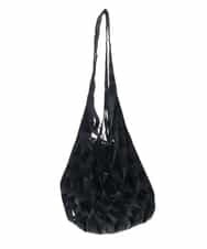 BPCGM39130 MK MICHEL KLEIN BAG(MK ミッシェルクラン バッグ) 巾着付きネットバッグ ブラック