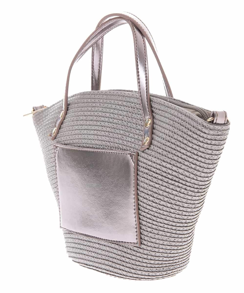 BPCGM43090 MK MICHEL KLEIN BAG(MK ミッシェルクラン バッグ) ［2WAY］ミニかごバッグ グレー