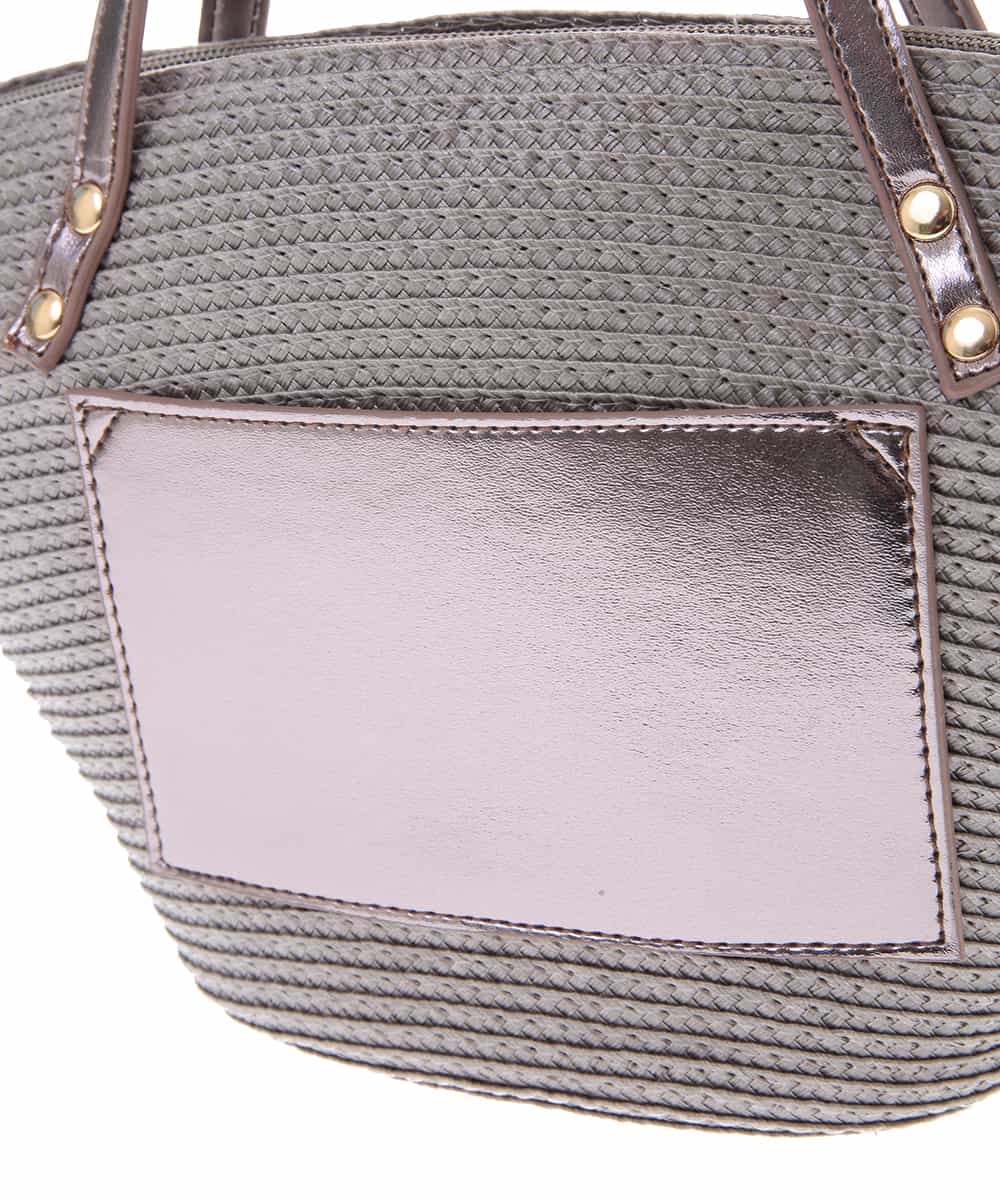 BPCGM43090 MK MICHEL KLEIN BAG(MK ミッシェルクラン バッグ) ［2WAY］ミニかごバッグ グレー