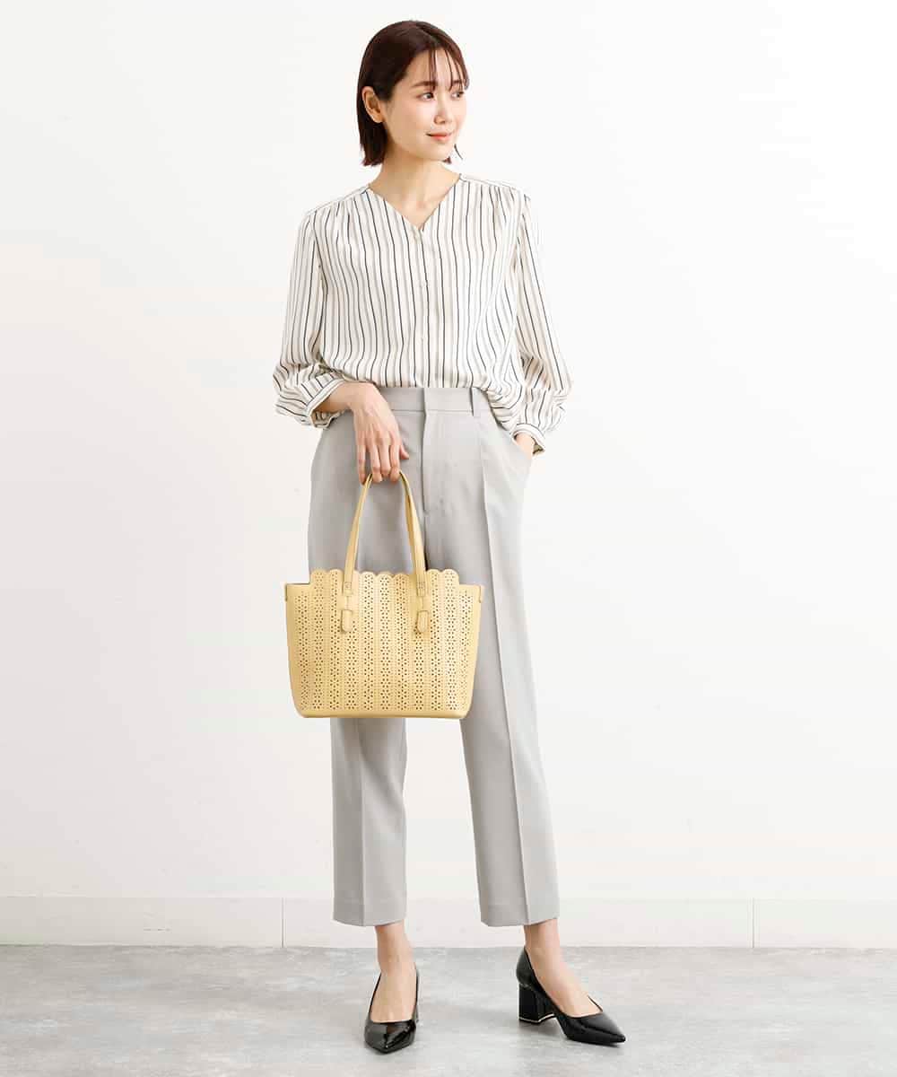 BPCGP34140 MK MICHEL KLEIN BAG(MK ミッシェルクラン バッグ) 【インナーポーチ付き】スカラップトートバッグ イエロー