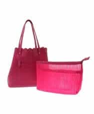 BPCGP34140 MK MICHEL KLEIN BAG(MK ミッシェルクラン バッグ) 【インナーポーチ付き】スカラップトートバッグ ピンク