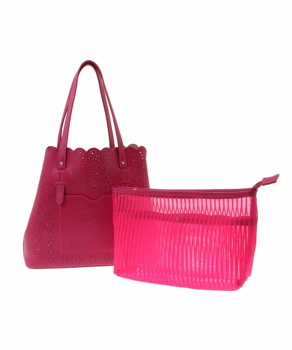 BPCGP34140 MK MICHEL KLEIN BAG(MK ミッシェルクラン バッグ) 【インナーポーチ付き】スカラップトートバッグ ピンク
