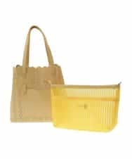 BPCGP34140 MK MICHEL KLEIN BAG(MK ミッシェルクラン バッグ) 【インナーポーチ付き】スカラップトートバッグ ピンク