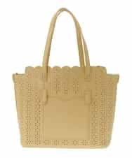 BPCGP34140 MK MICHEL KLEIN BAG(MK ミッシェルクラン バッグ) 【インナーポーチ付き】スカラップトートバッグ イエロー