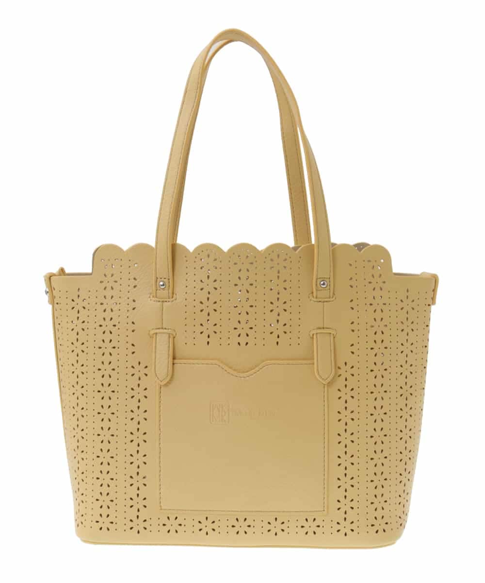 BPCGP34140 MK MICHEL KLEIN BAG(MK ミッシェルクラン バッグ) 【インナーポーチ付き】スカラップトートバッグ イエロー