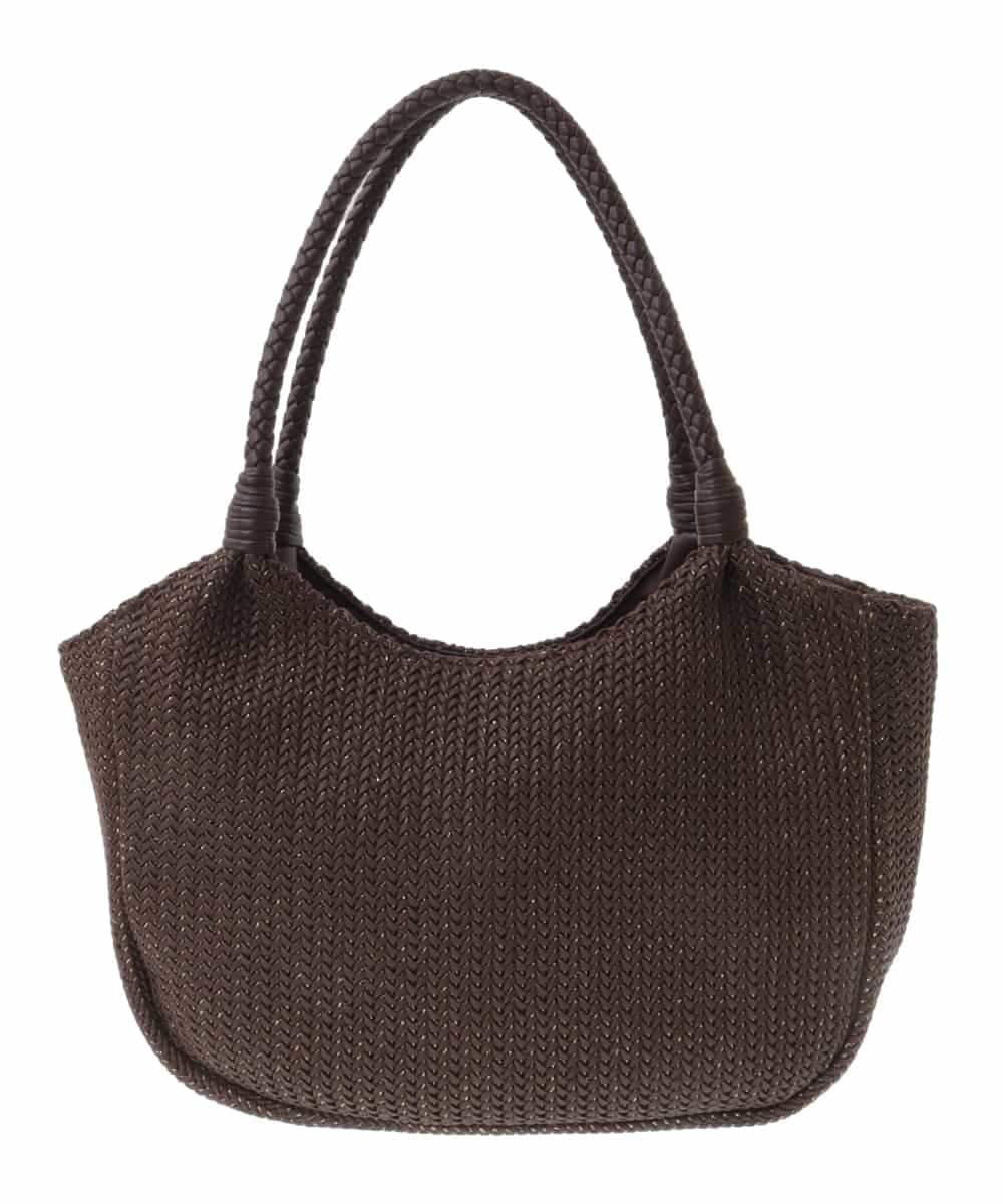 BPCGP37140 MK MICHEL KLEIN BAG(MK ミッシェルクラン バッグ) フェイクレザー編みデザイントート ブラウン