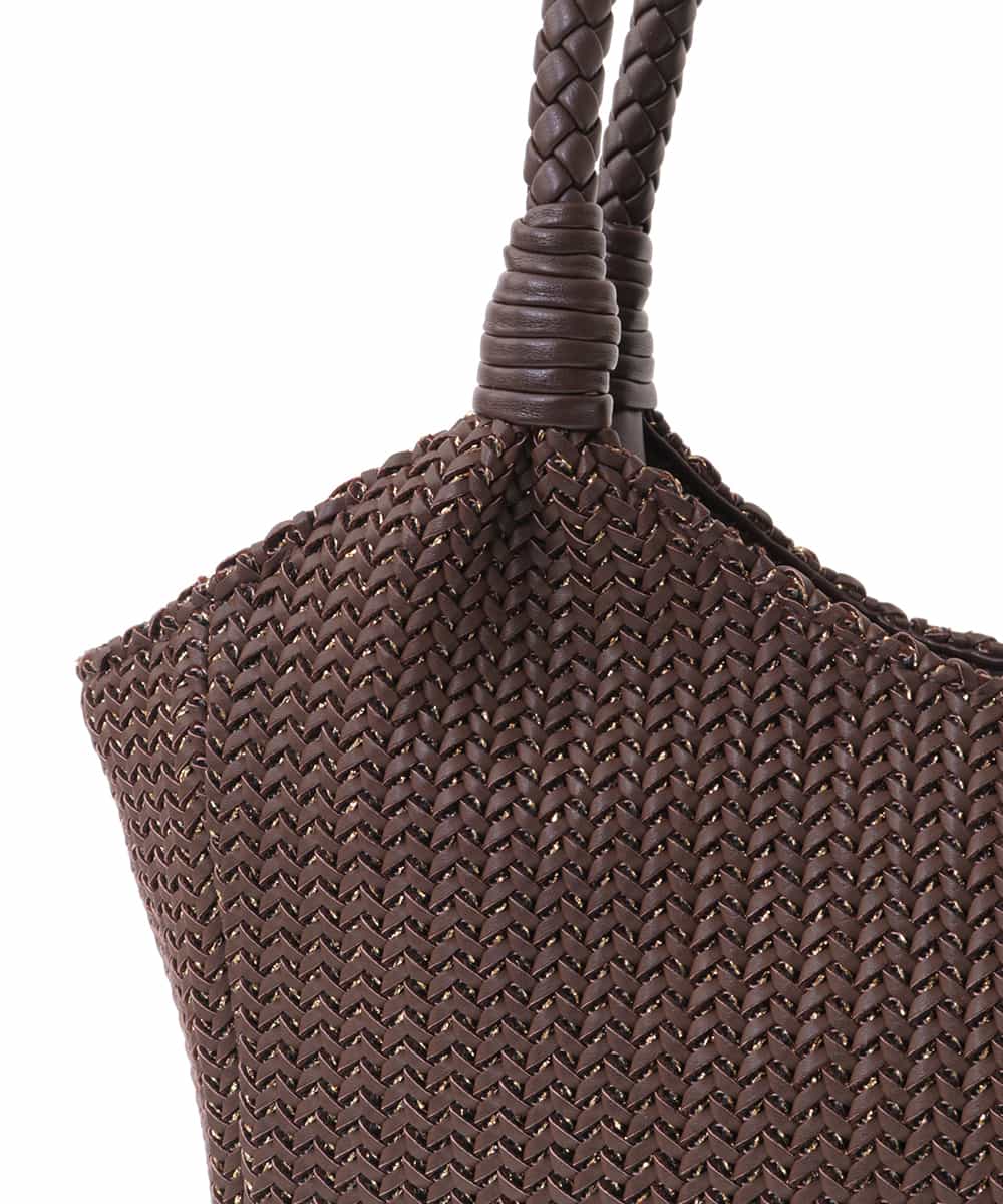 BPCGP37140 MK MICHEL KLEIN BAG(MK ミッシェルクラン バッグ) フェイクレザー編みデザイントート ブラウン