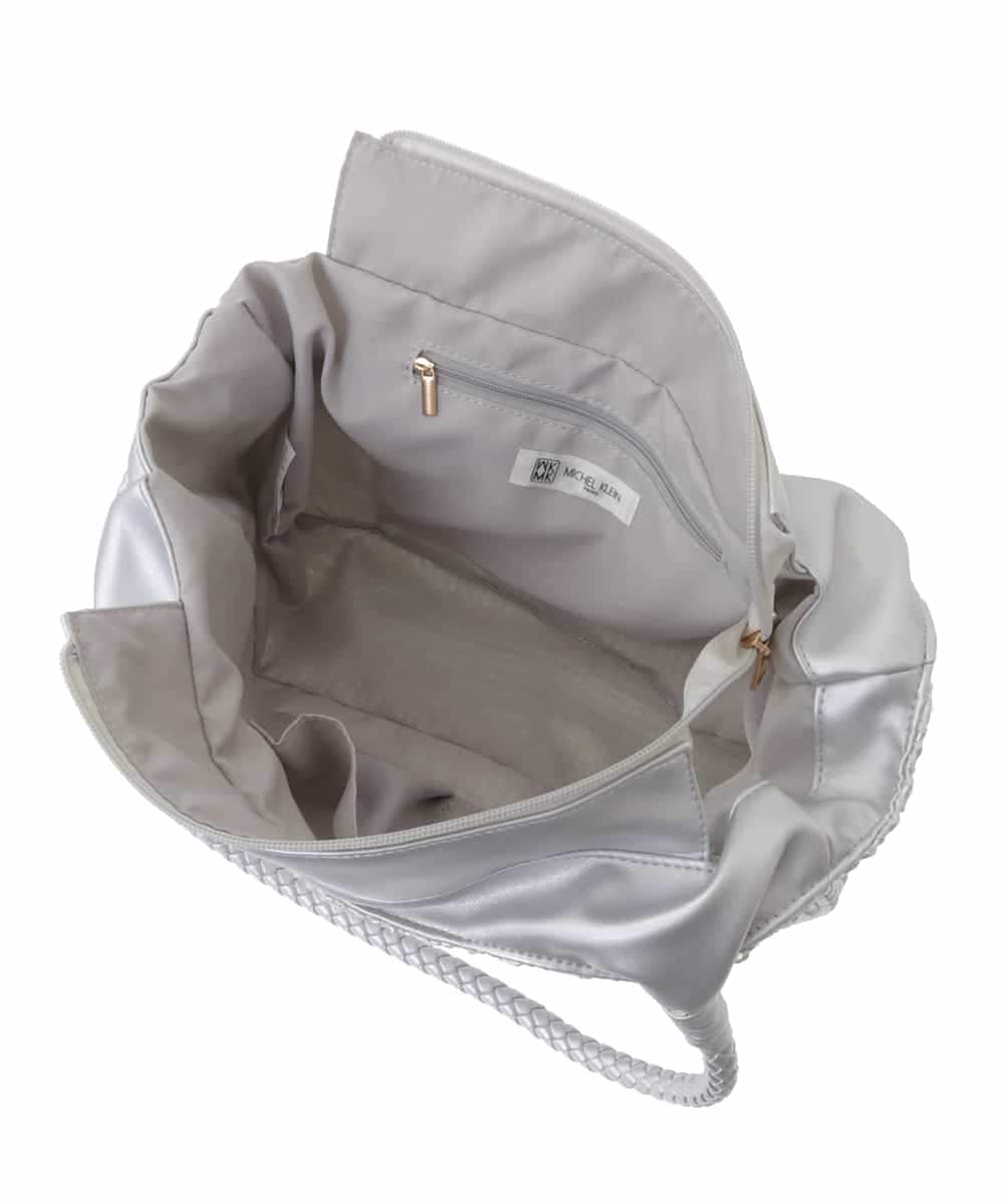 BPCGP37140 MK MICHEL KLEIN BAG(MK ミッシェルクラン バッグ) フェイクレザー編みデザイントート ブラウン