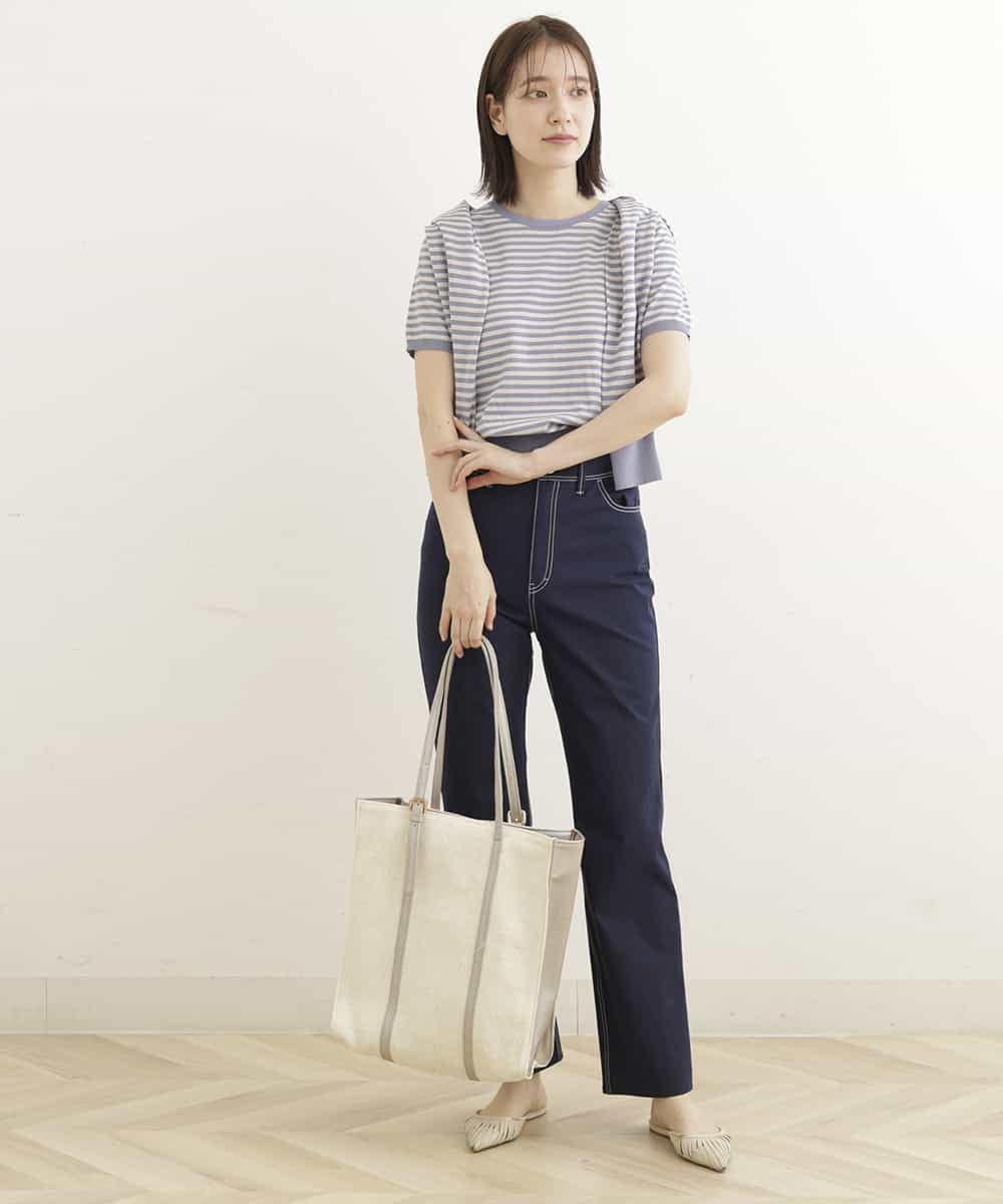 BPCGP41120 MK MICHEL KLEIN BAG(MK ミッシェルクラン バッグ) 編みデザインスクエアトートバッグ アイボリー