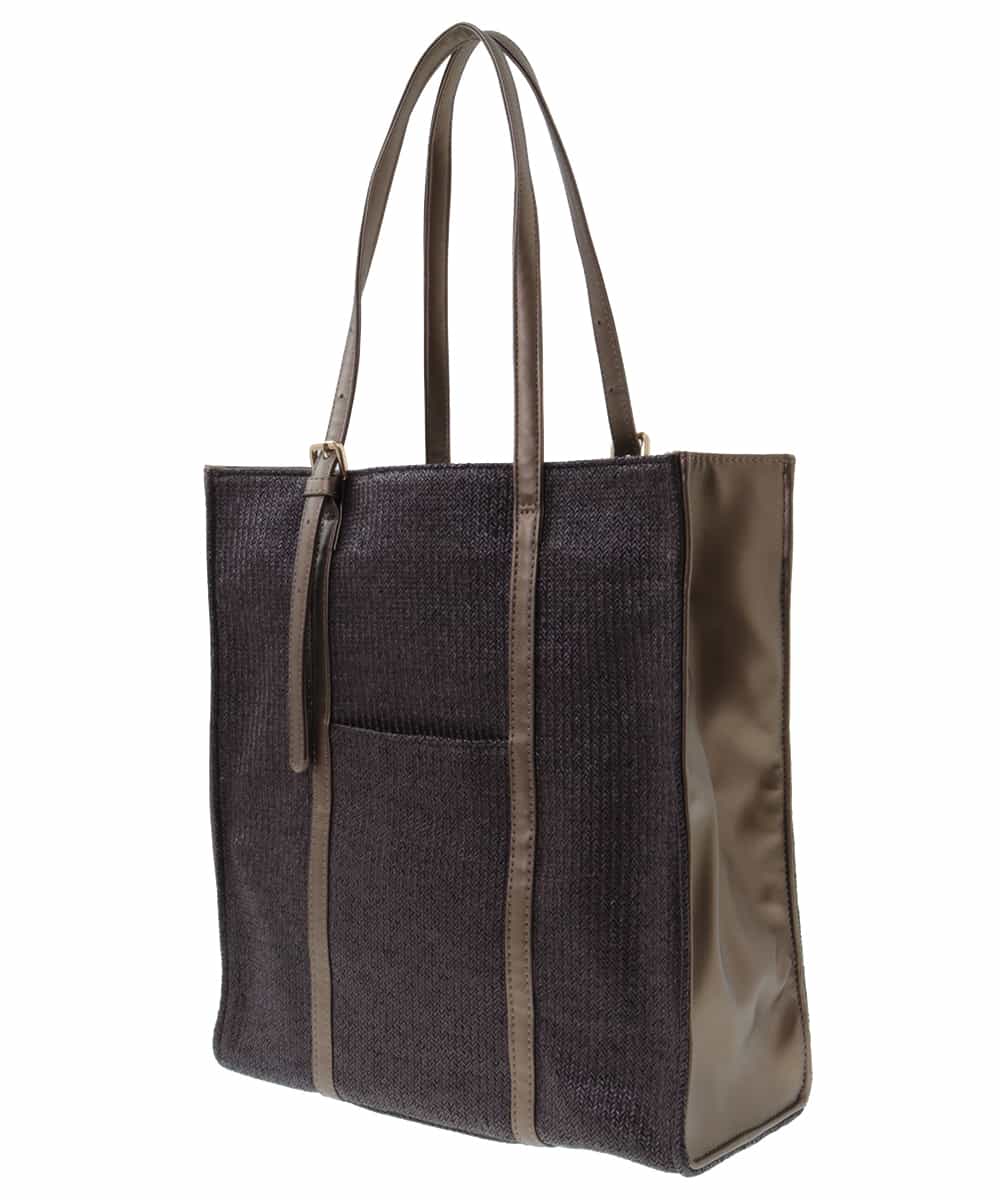 BPCGP41120 MK MICHEL KLEIN BAG(MK ミッシェルクラン バッグ) 編みデザインスクエアトートバッグ ブラウン