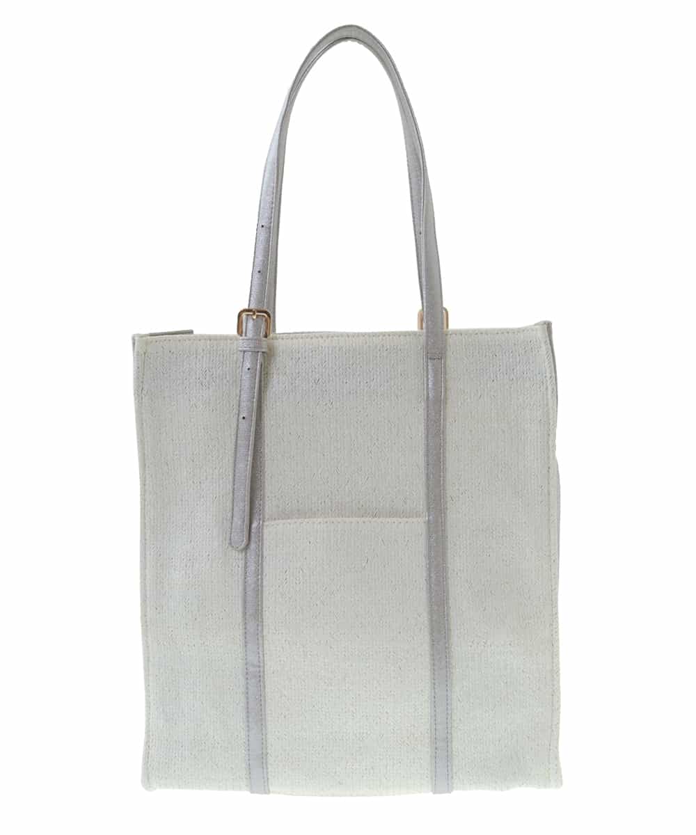 BPCGP41120 MK MICHEL KLEIN BAG(MK ミッシェルクラン バッグ) 編みデザインスクエアトートバッグ アイボリー