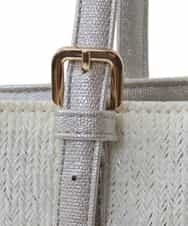 BPCGP41120 MK MICHEL KLEIN BAG(MK ミッシェルクラン バッグ) 編みデザインスクエアトートバッグ アイボリー