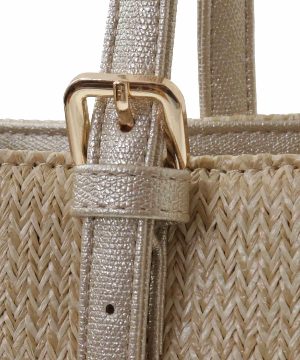 BPCGP41120 MK MICHEL KLEIN BAG(MK ミッシェルクラン バッグ) 編みデザインスクエアトートバッグ アイボリー