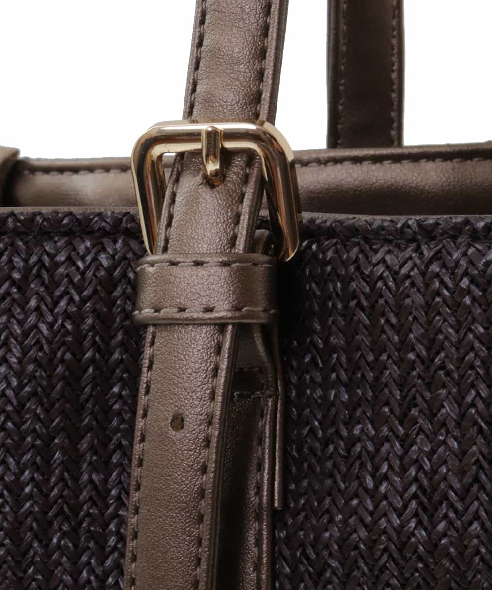 BPCGP41120 MK MICHEL KLEIN BAG(MK ミッシェルクラン バッグ) 編みデザインスクエアトートバッグ アイボリー