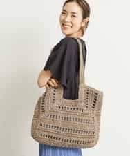 BPCGP42130 MK MICHEL KLEIN BAG(MK ミッシェルクラン バッグ) スクエアデザインメッシュバッグ モカ
