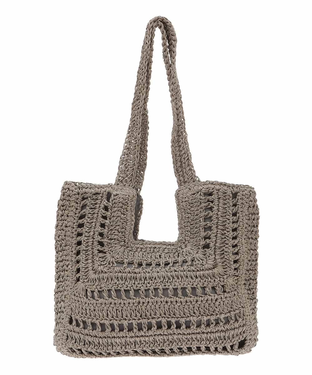 BPCGP42130 MK MICHEL KLEIN BAG(MK ミッシェルクラン バッグ) スクエアデザインメッシュバッグ モカ