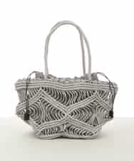 BPCGP43140 MK MICHEL KLEIN BAG(MK ミッシェルクラン バッグ) 巾着付きメッシュトートバッグ グレー