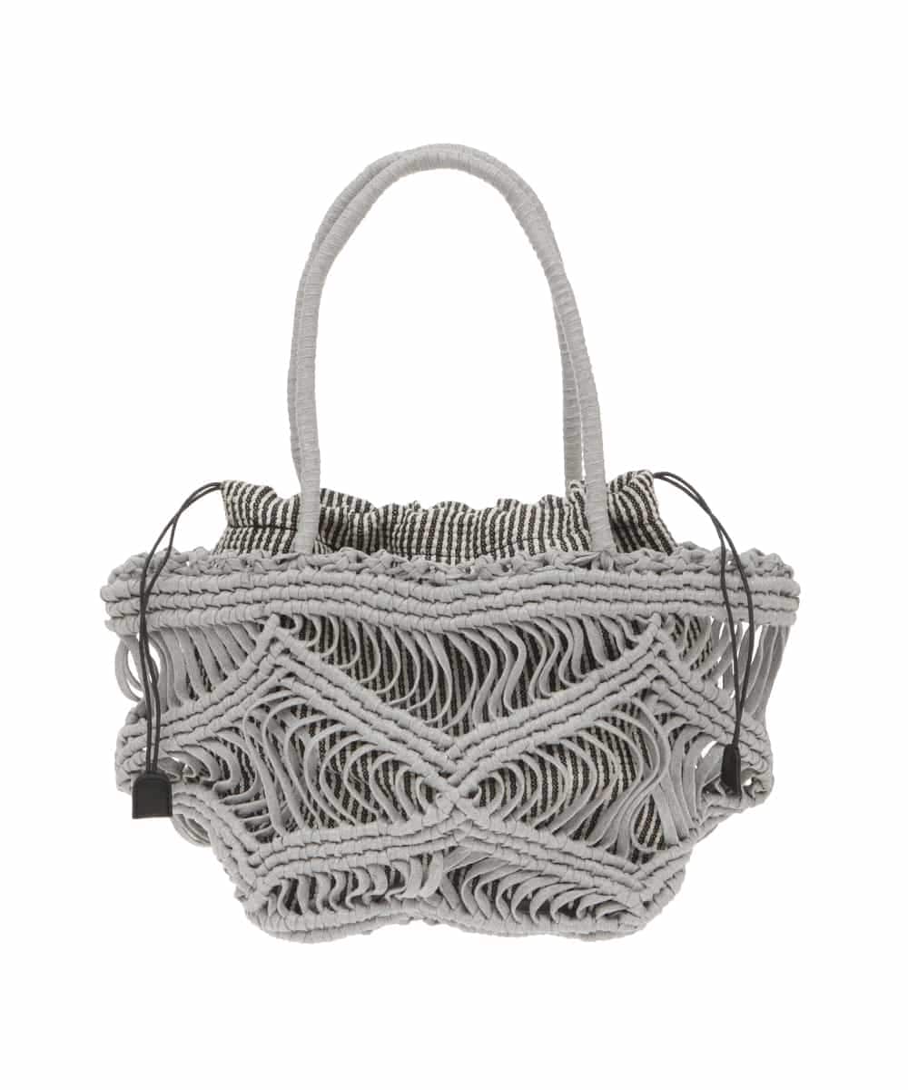 BPCGP43140 MK MICHEL KLEIN BAG(MK ミッシェルクラン バッグ) 巾着付きメッシュトートバッグ グレー