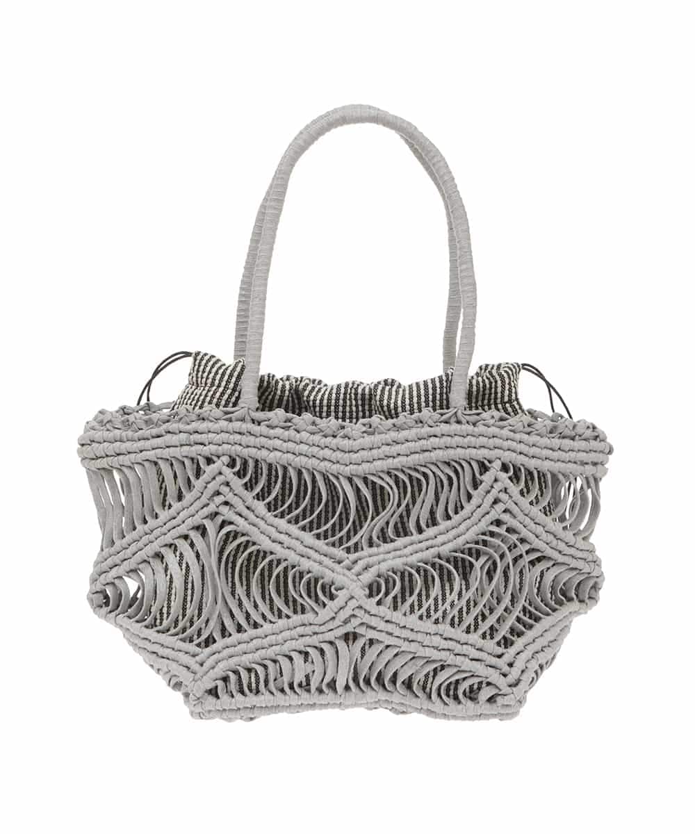 BPCGP43140 MK MICHEL KLEIN BAG(MK ミッシェルクラン バッグ) 巾着付きメッシュトートバッグ グレー