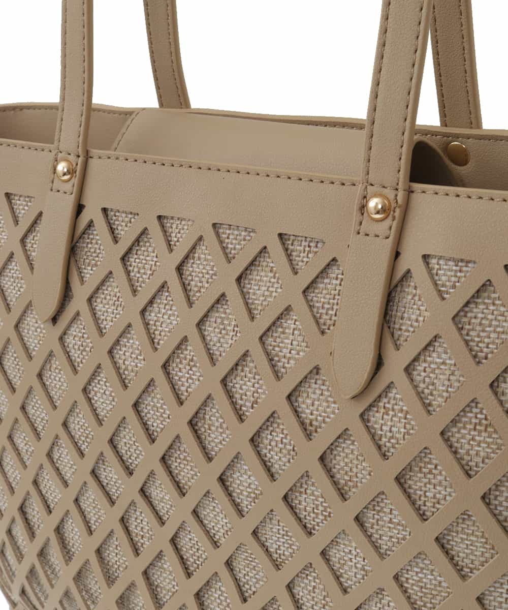 BPCGP52150 MK MICHEL KLEIN BAG(MK ミッシェルクラン バッグ) カットワークメッシュバッグ ベージュ