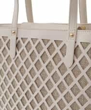 BPCGP52150 MK MICHEL KLEIN BAG(MK ミッシェルクラン バッグ) カットワークメッシュバッグ ベージュ