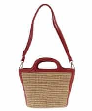 BPCGP53140 MK MICHEL KLEIN BAG(MK ミッシェルクラン バッグ) [3WAY]ラフィアミニバッグ レッド