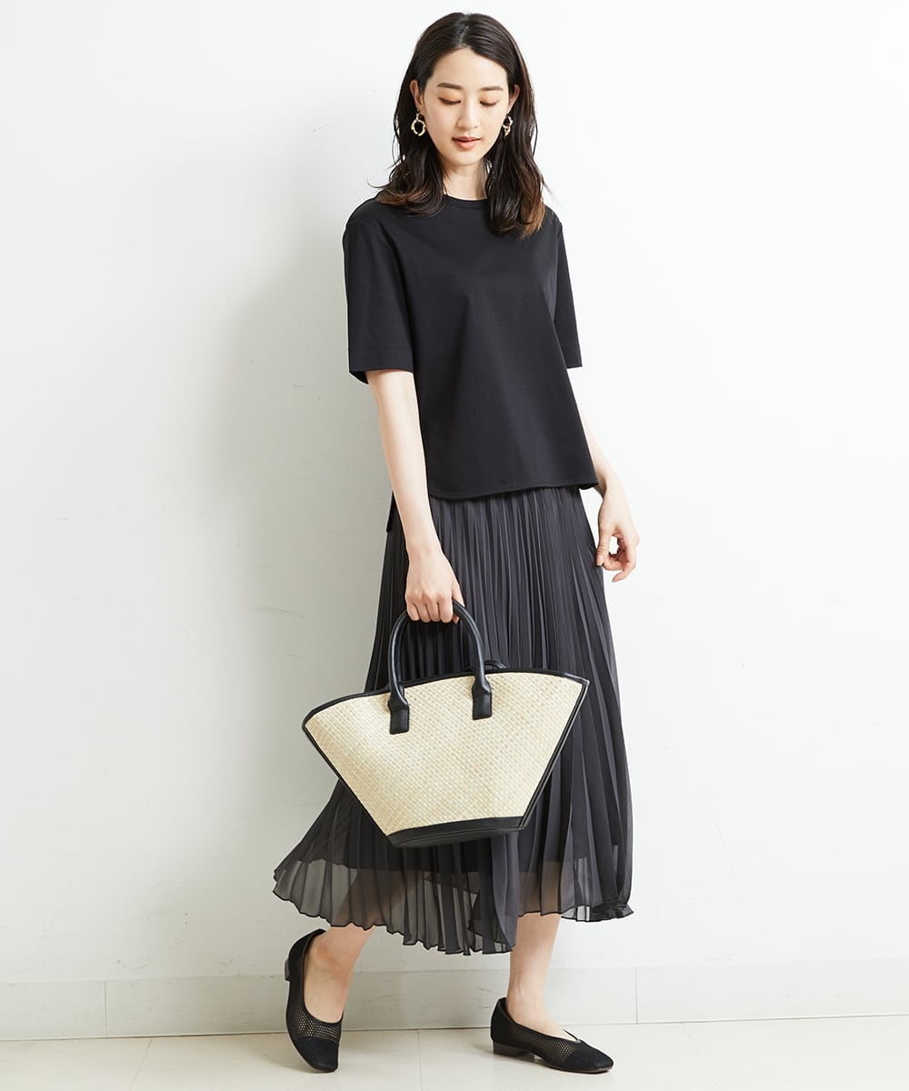 BPCGP54160 MK MICHEL KLEIN BAG(MK ミッシェルクラン バッグ) [インバッグ付き]扇型トートバッグ ブラック