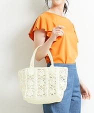 BPCGP57130 MK MICHEL KLEIN BAG(MK ミッシェルクラン バッグ) かぎ編みデザイントートバッグ アイボリー
