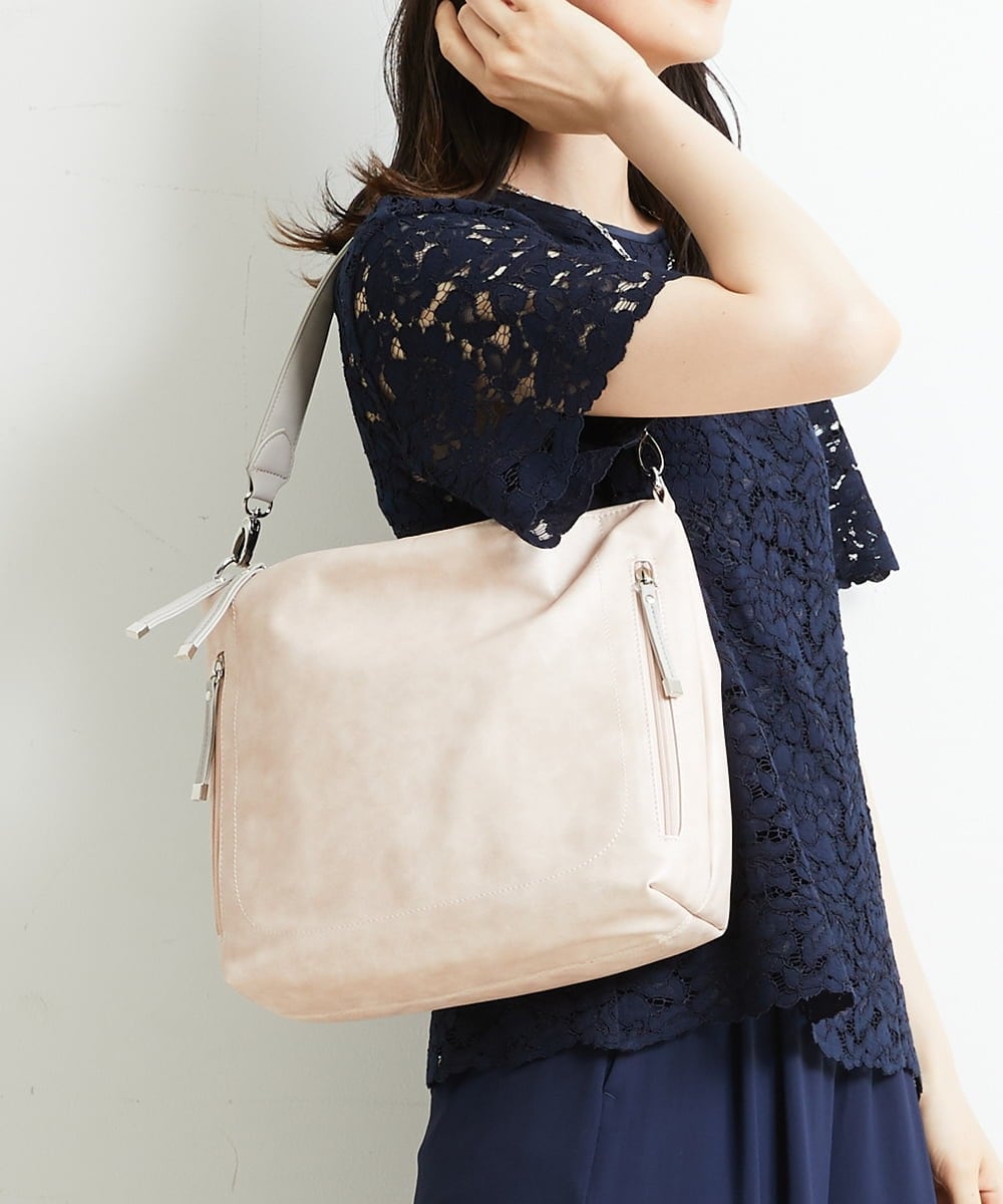 BPCGP63140 MK MICHEL KLEIN BAG(MK ミッシェルクラン バッグ) 【2WAY】デザインハンドルフェイクレザートートバッグ ピンク
