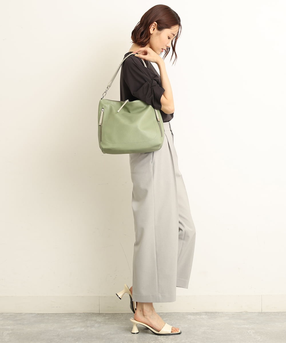 BPCGP63140 MK MICHEL KLEIN BAG(MK ミッシェルクラン バッグ) 【2WAY】デザインハンドルフェイクレザートートバッグ グリーン