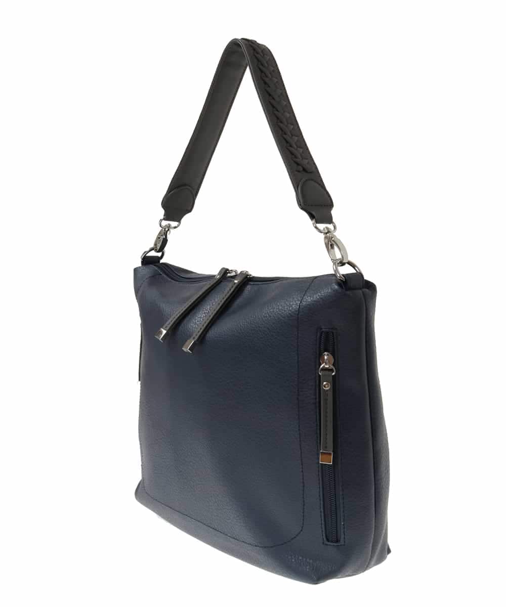 BPCGP63140 MK MICHEL KLEIN BAG(MK ミッシェルクラン バッグ) 【2WAY】デザインハンドルフェイクレザートートバッグ ネイビー