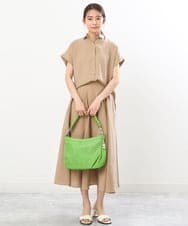 BPCGS30150 MK MICHEL KLEIN BAG(MK ミッシェルクラン バッグ) [2WAY/チャーム付き]パンチングデザインバッグ グリーン