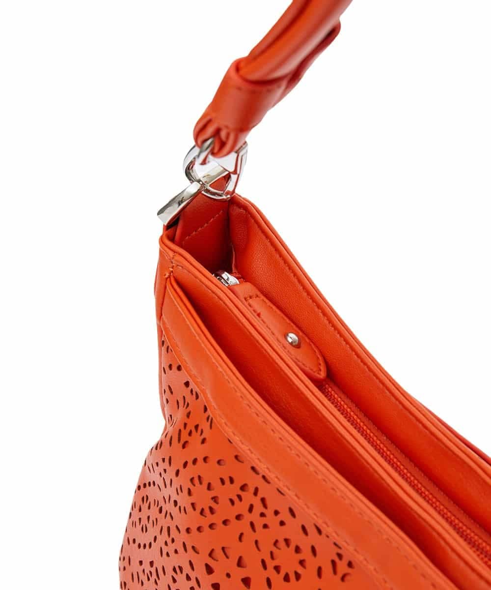 BPCGS30150 MK MICHEL KLEIN BAG(MK ミッシェルクラン バッグ) [2WAY/チャーム付き]パンチングデザインバッグ オレンジ