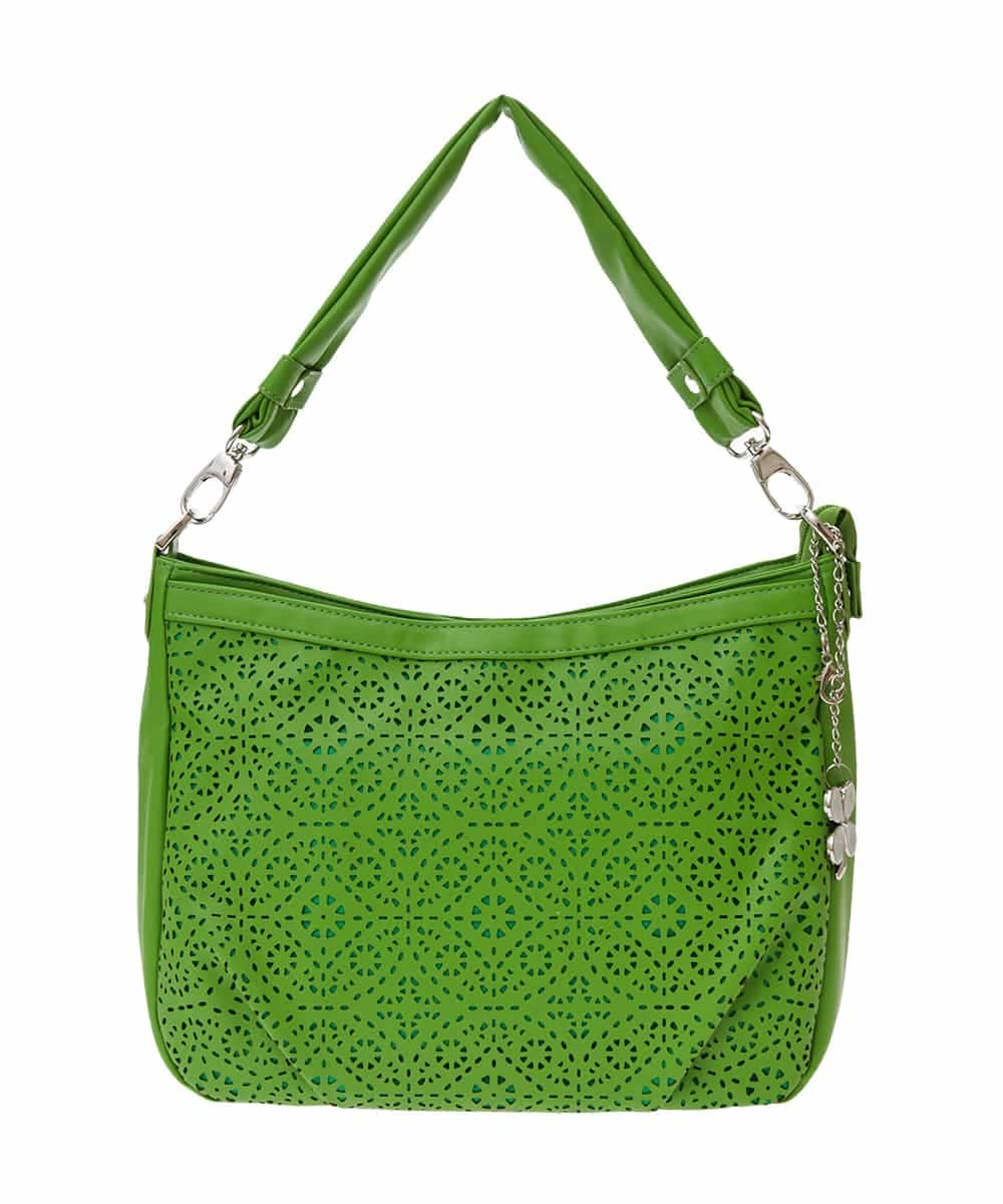BPCGS30150 MK MICHEL KLEIN BAG(MK ミッシェルクラン バッグ) [2WAY/チャーム付き]パンチングデザインバッグ グリーン