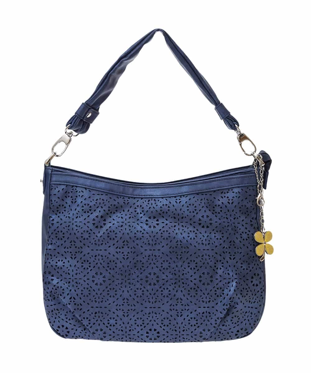 BPCGS30150 MK MICHEL KLEIN BAG(MK ミッシェルクラン バッグ) [2WAY/チャーム付き]パンチングデザインバッグ ネイビー