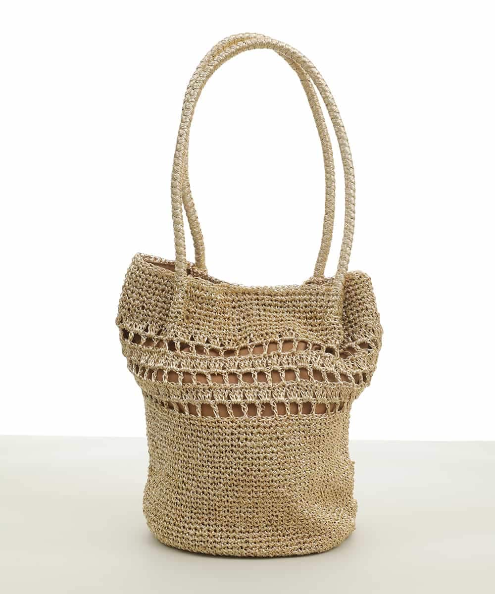 BPCGS32140 MK MICHEL KLEIN BAG(MK ミッシェルクラン バッグ) ラメカラーメッシュトートバッグ ゴールド