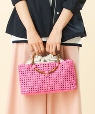 BPCGS38160 MK MICHEL KLEIN BAG(MK ミッシェルクラン バッグ) [2WAY]バンブーハンドルメッシュデザインバッグ ピンク