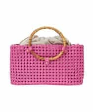 BPCGS38160 MK MICHEL KLEIN BAG(MK ミッシェルクラン バッグ) [2WAY]バンブーハンドルメッシュデザインバッグ ピンク