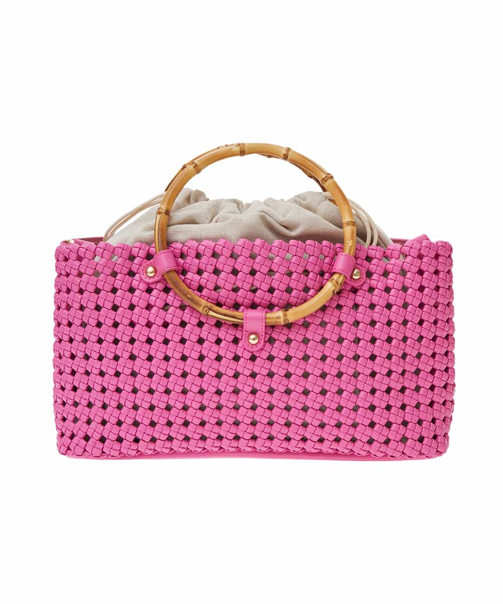 BPCGS38160 MK MICHEL KLEIN BAG(MK ミッシェルクラン バッグ) [2WAY]バンブーハンドルメッシュデザインバッグ ピンク