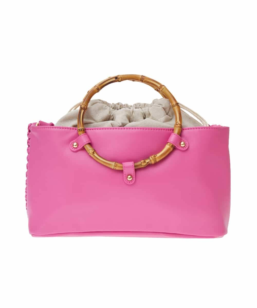 BPCGS38160 MK MICHEL KLEIN BAG(MK ミッシェルクラン バッグ) [2WAY]バンブーハンドルメッシュデザインバッグ ピンク