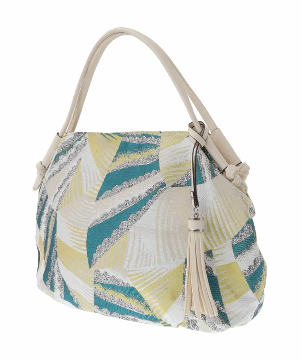 BPCGS42130 MK MICHEL KLEIN BAG(MK ミッシェルクラン バッグ) [裏地抗菌加工]ジャガードデザイントライアングルバッグ グリーン