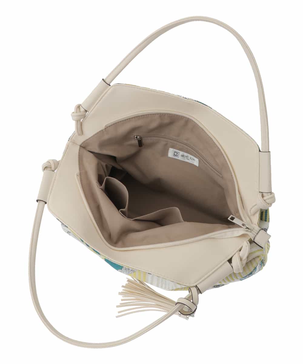 BPCGS42130 MK MICHEL KLEIN BAG(MK ミッシェルクラン バッグ) [裏地抗菌加工]ジャガードデザイントライアングルバッグ グリーン